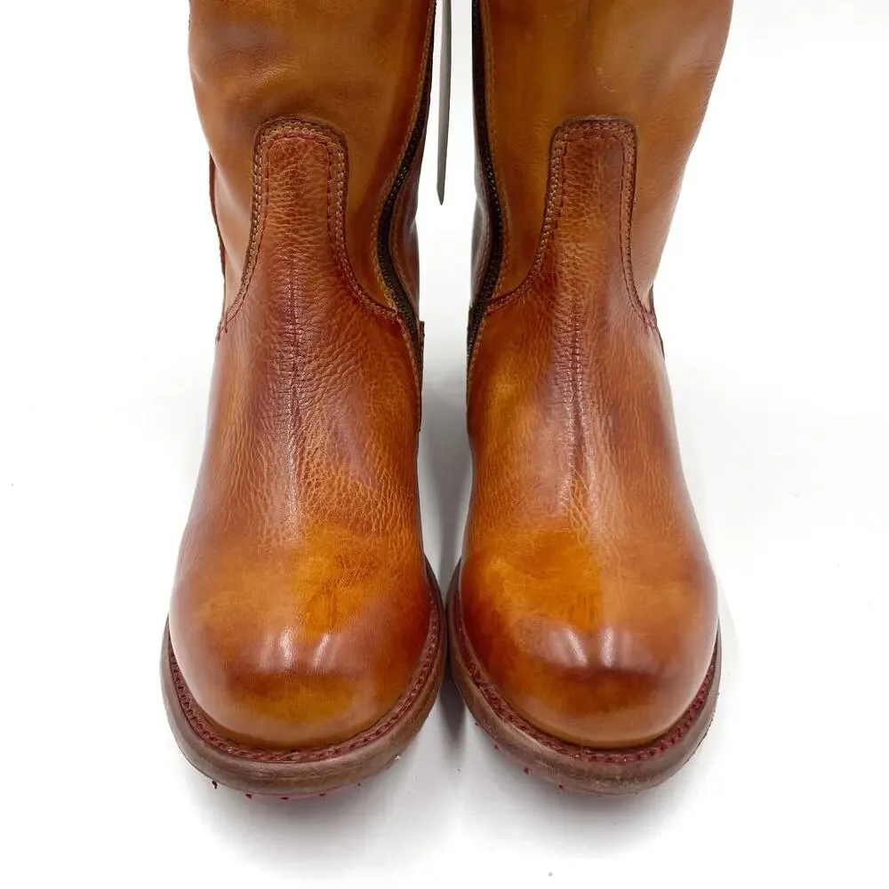 Bed Stu Jacqueline Riding Boots Pecan Rustic Brown Leather Knee Tall Sz‎ 7